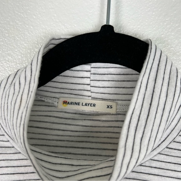 Marine Layer Striped Mock Neck Long Sleeve Sz XS - Picture 5 of 6